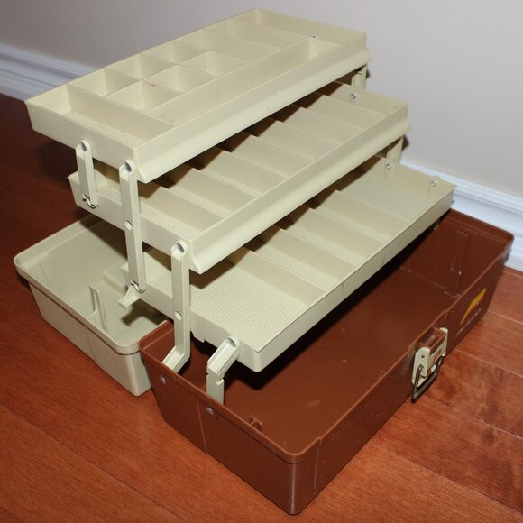 3/$55❤️vintage Plano 6303 Sturdy Three-Tiered Tackle Box Lockable Fishing USA - Picture 2 of 13